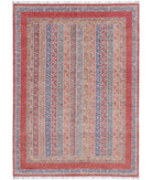 Shaal 6'7'' X 9'5'' Hand-Knotted Wool Rug 6'7'' x 9'5'' (198 X 283) / Red / Multi