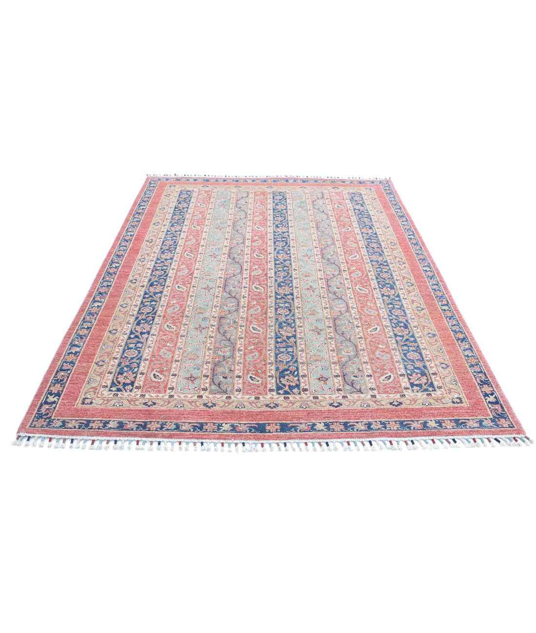 Shaal 5'5'' X 7'9'' Hand-Knotted Wool Rug 5'5'' x 7'9'' (163 X 233) / Red / Multi