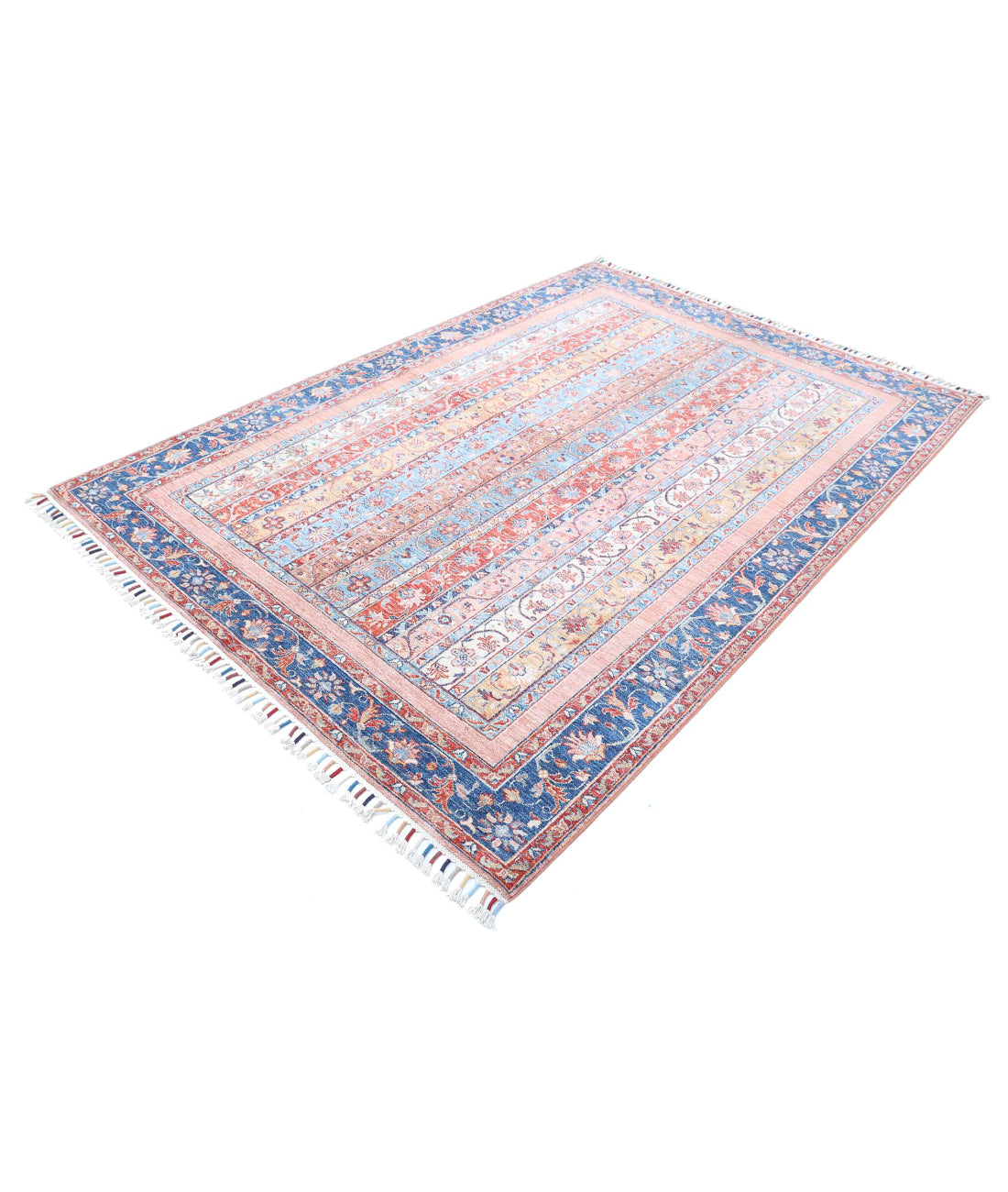 Shaal 5'6'' X 7'11'' Hand-Knotted Wool Rug 5'6'' x 7'11'' (165 X 238) / Multi / Blue