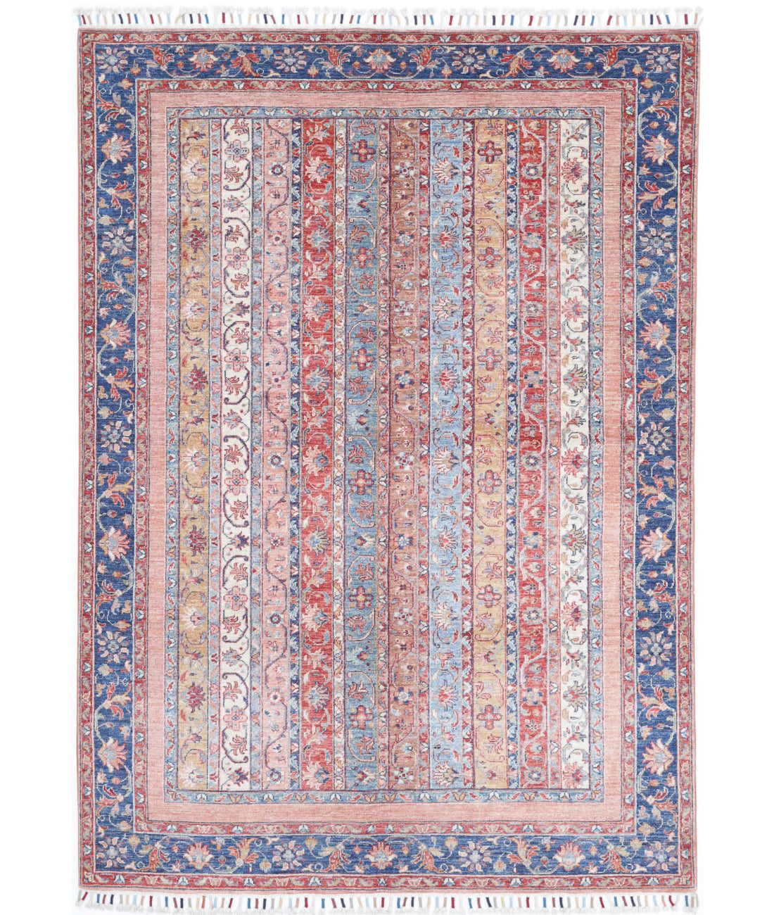 Shaal 5'6'' X 7'11'' Hand-Knotted Wool Rug 5'6'' x 7'11'' (165 X 238) / Multi / Blue