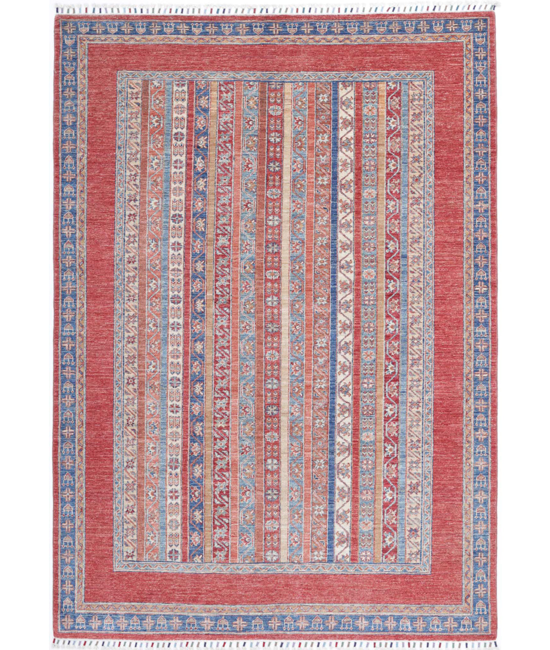 Shaal 5'7'' X 8'1'' Hand-Knotted Wool Rug 5'7'' x 8'1'' (168 X 243) / Multi / Multi