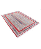 Shaal 5'8'' X 7'7'' Hand-Knotted Wool Rug 5'8'' x 7'7'' (170 X 228) / Red / Blue