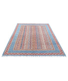 Shaal 5'7'' X 7'9'' Hand-Knotted Wool Rug 5'7'' x 7'9'' (168 X 233) / Teal / Red