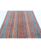 Shaal 5'7'' X 7'9'' Hand-Knotted Wool Rug 5'7'' x 7'9'' (168 X 233) / Teal / Red