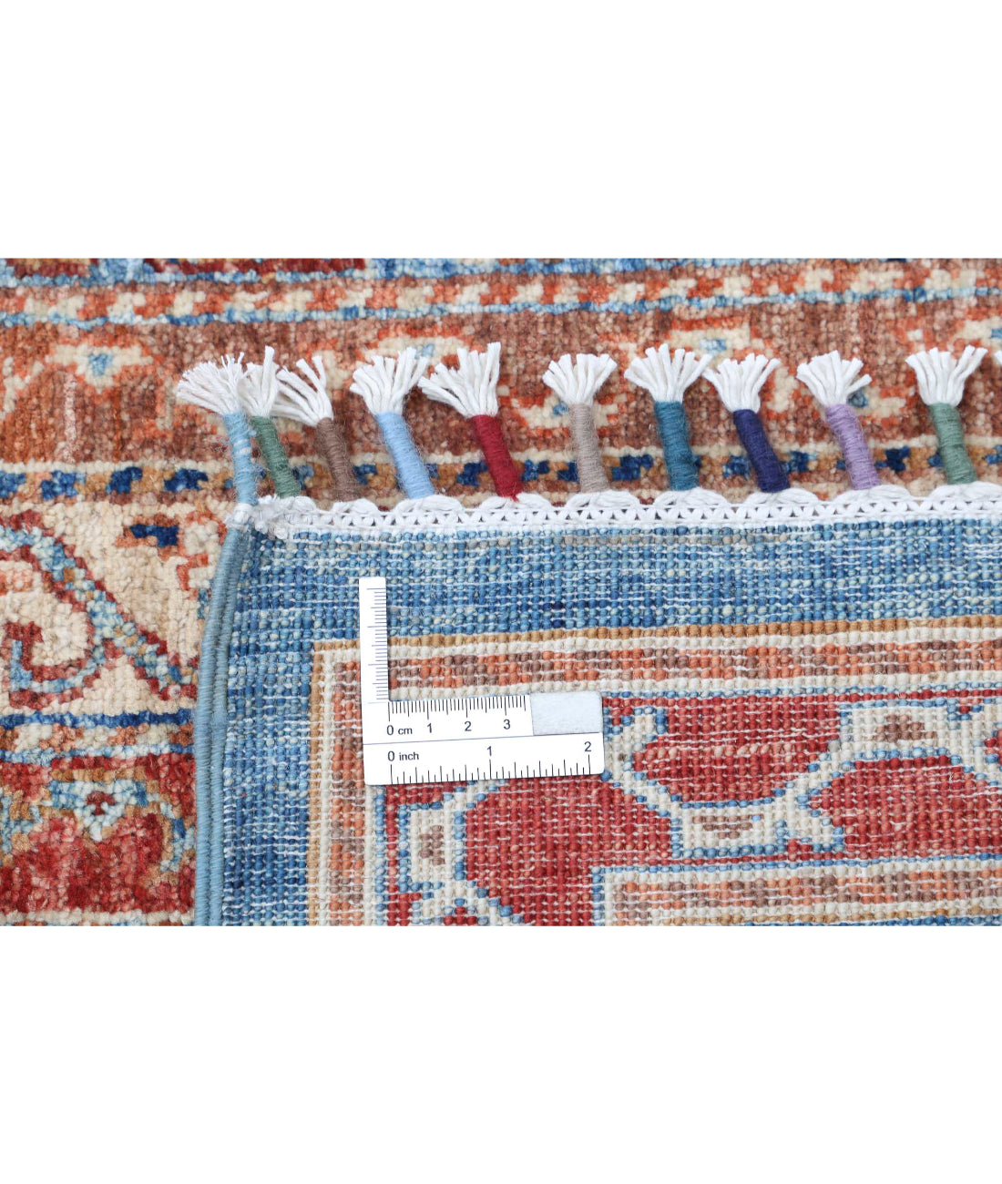 Shaal 5'7'' X 7'9'' Hand-Knotted Wool Rug 5'7'' x 7'9'' (168 X 233) / Teal / Red