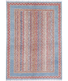 Shaal 5'7'' X 7'9'' Hand-Knotted Wool Rug 5'7'' x 7'9'' (168 X 233) / Teal / Red