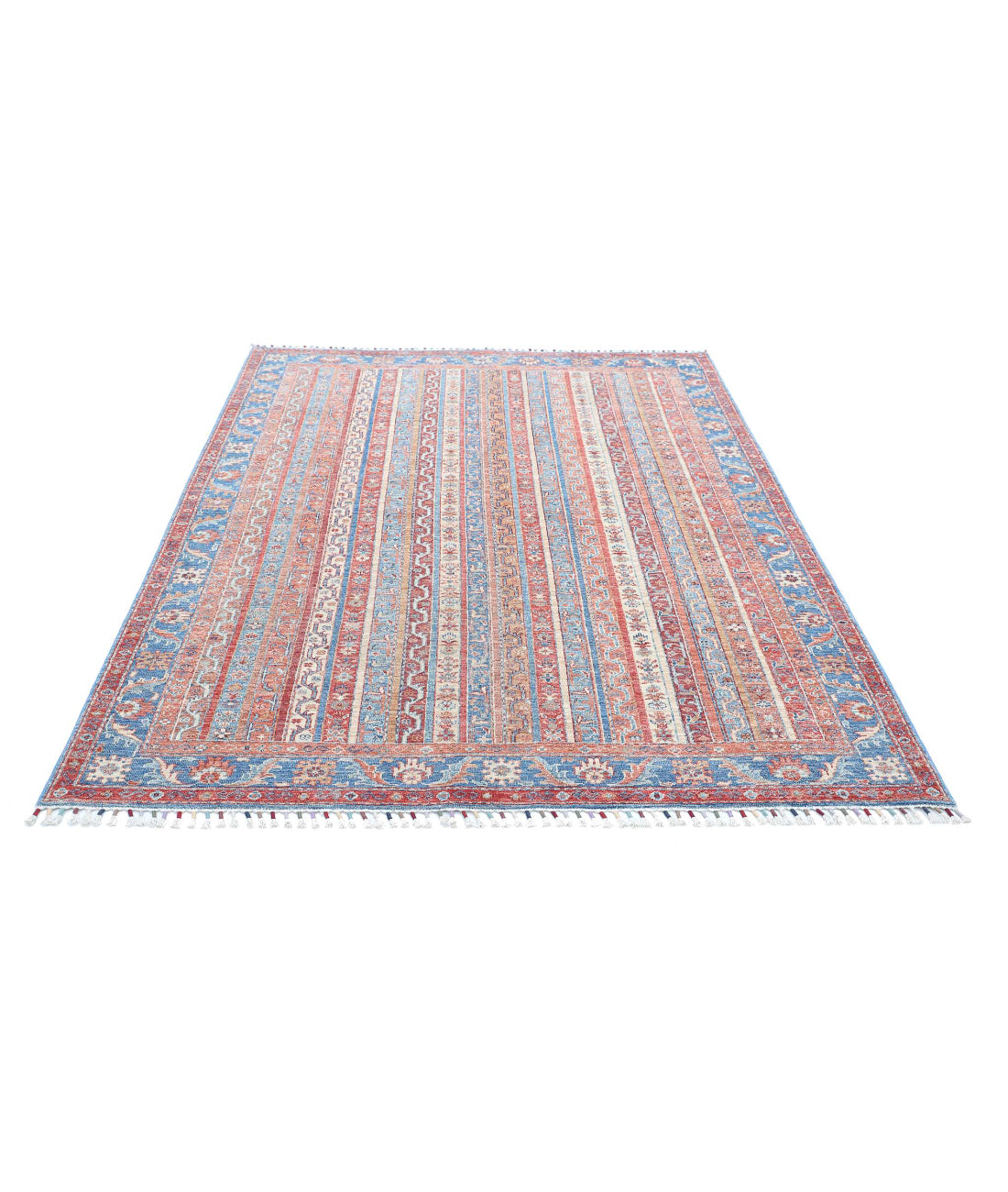 Shaal 5'6'' X 7'9'' Hand-Knotted Wool Rug 5'6'' x 7'9'' (165 X 233) / Multi / Blue