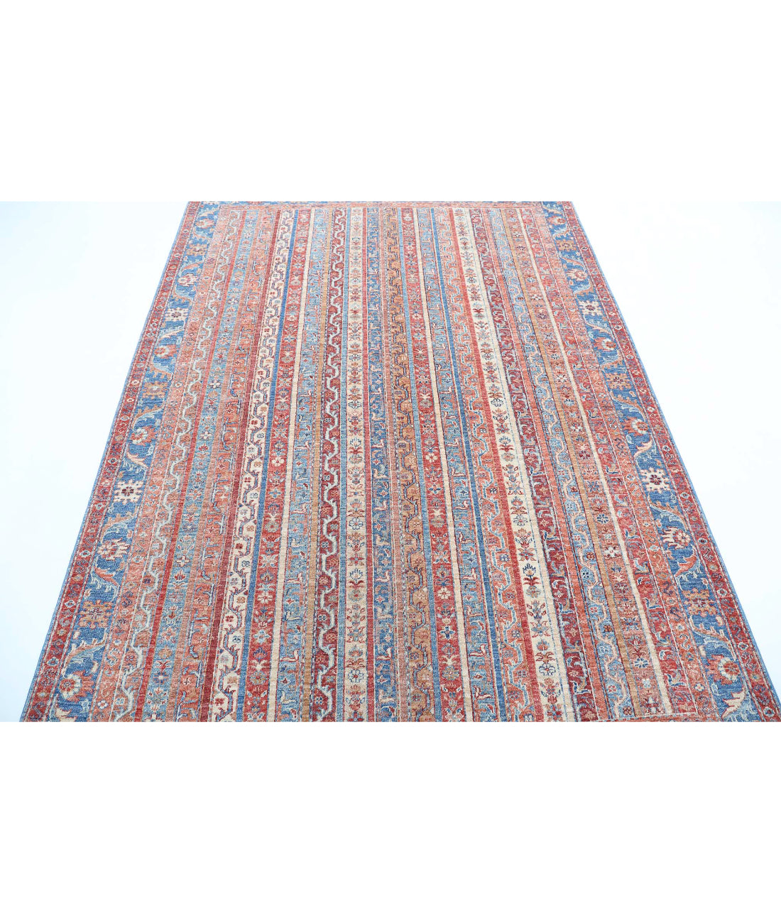 Shaal 5'6'' X 7'9'' Hand-Knotted Wool Rug 5'6'' x 7'9'' (165 X 233) / Multi / Blue