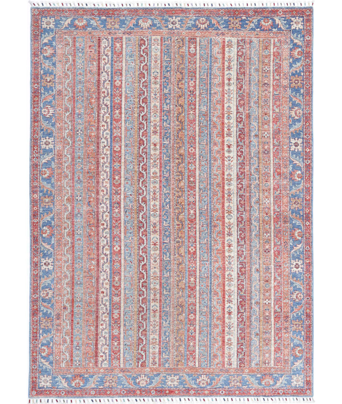 Shaal 5'6'' X 7'9'' Hand-Knotted Wool Rug 5'6'' x 7'9'' (165 X 233) / Multi / Blue