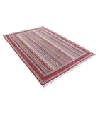 Shaal 5'6'' X 7'9'' Hand-Knotted Wool Rug 5'6'' x 7'9'' (165 X 233) / Red / Blue