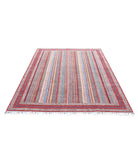 Shaal 5'6'' X 7'9'' Hand-Knotted Wool Rug 5'6'' x 7'9'' (165 X 233) / Red / Blue