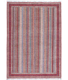 Shaal 5'6'' X 7'9'' Hand-Knotted Wool Rug 5'6'' x 7'9'' (165 X 233) / Red / Blue