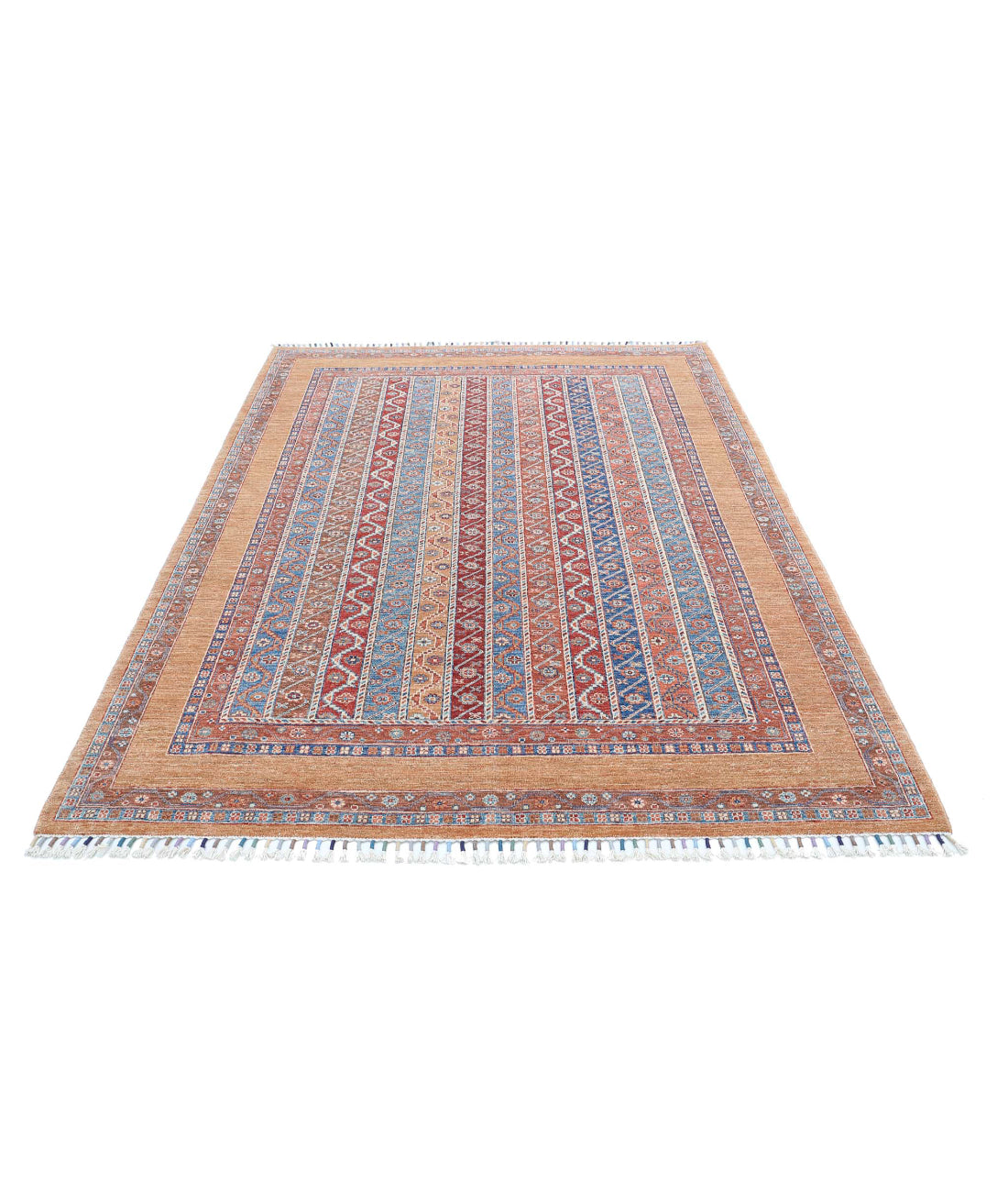 Shaal 5'8'' X 7'11'' Hand-Knotted Wool Rug 5'8'' x 7'11'' (170 X 238) / Gold / Multi