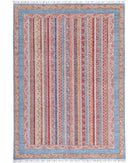 Shaal 5'6'' X 7'10'' Hand-Knotted Wool Rug 5'6'' x 7'10'' (165 X 235) / Blue / Multi