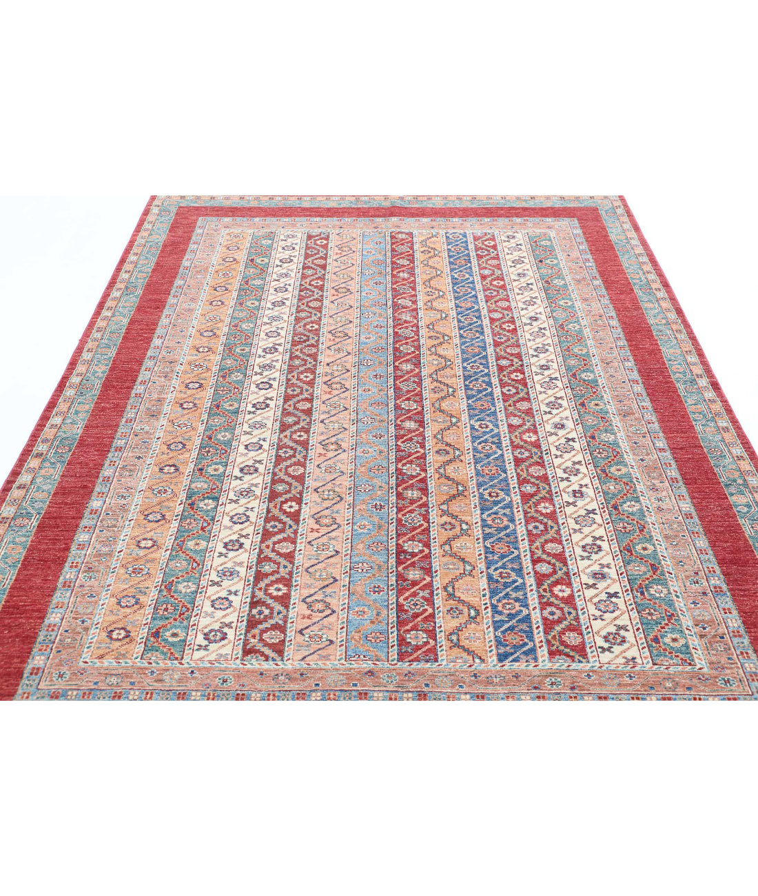 Shaal 5'4'' X 7'10'' Hand-Knotted Wool Rug 5'4'' x 7'10'' (160 X 235) / Red / Multi