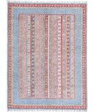 Shaal 5'9'' X 7'8'' Hand-Knotted Wool Rug 5'9'' x 7'8'' (173 X 230) / Blue / Multi