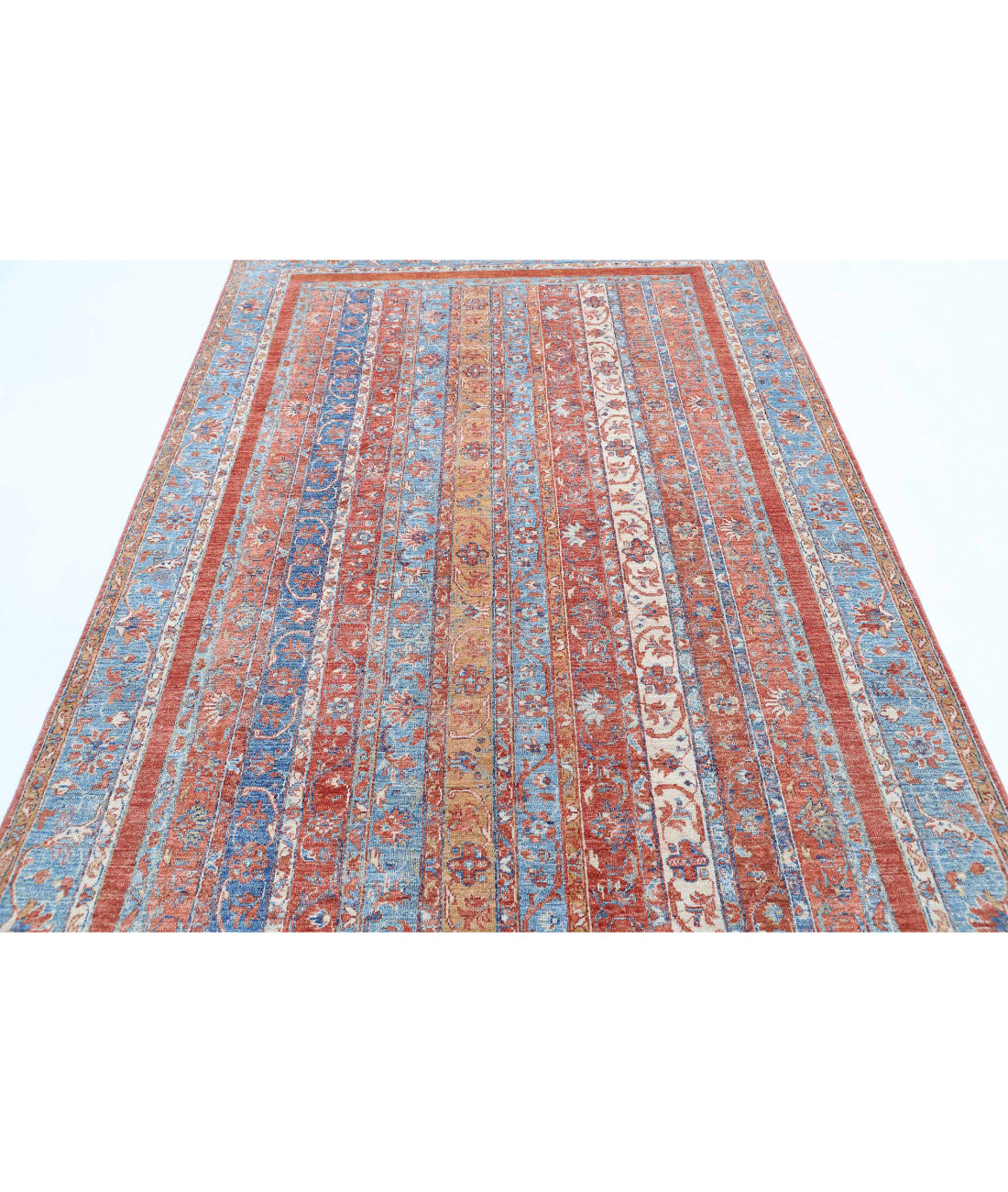 Shaal 5'5'' X 8'4'' Hand-Knotted Wool Rug 5'5'' x 8'4'' (163 X 250) / Multi / Teal