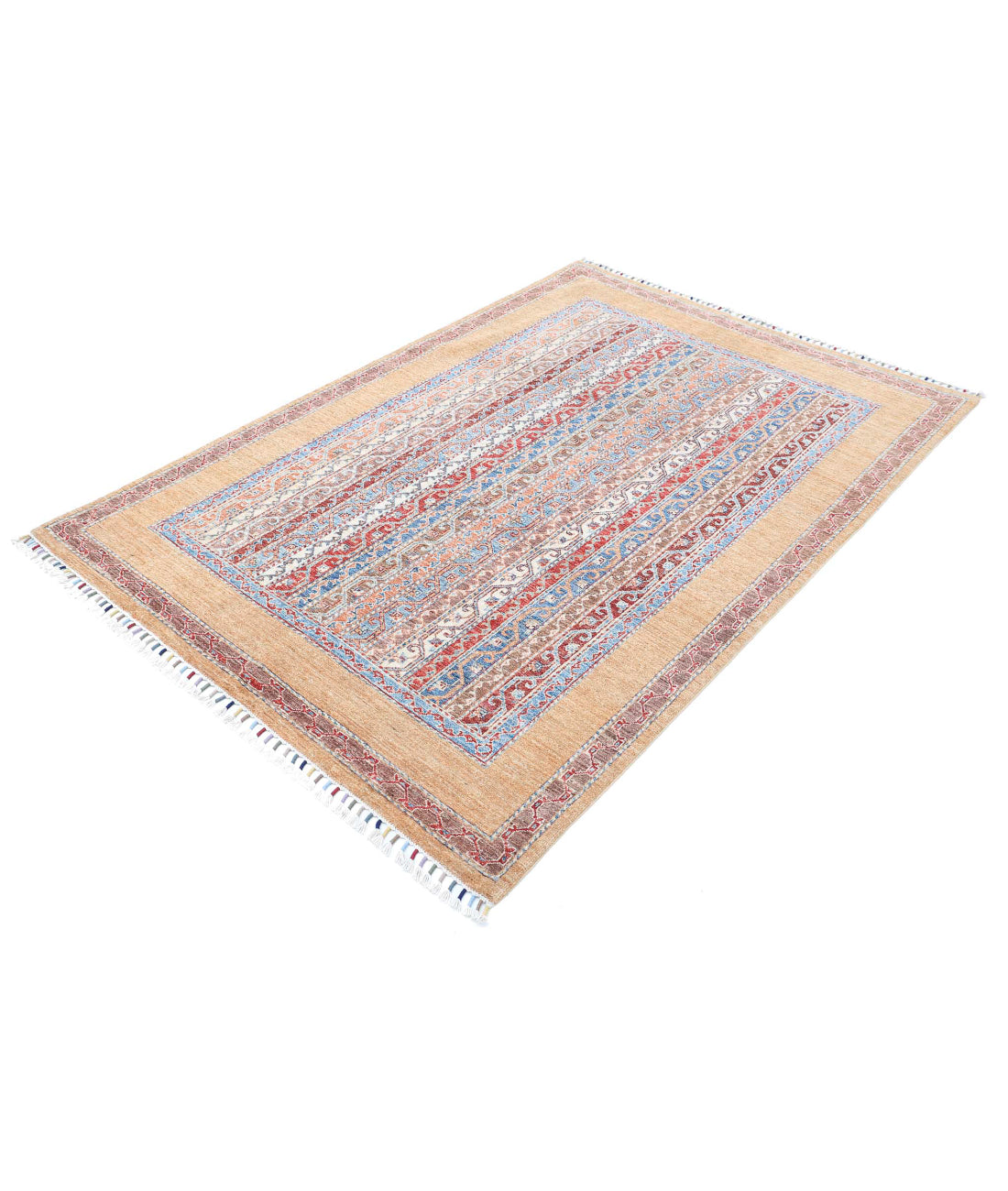 Shaal 4'9'' X 7'2'' Hand-Knotted Wool Rug 4'9'' x 7'2'' (143 X 215) / Gold / Multi