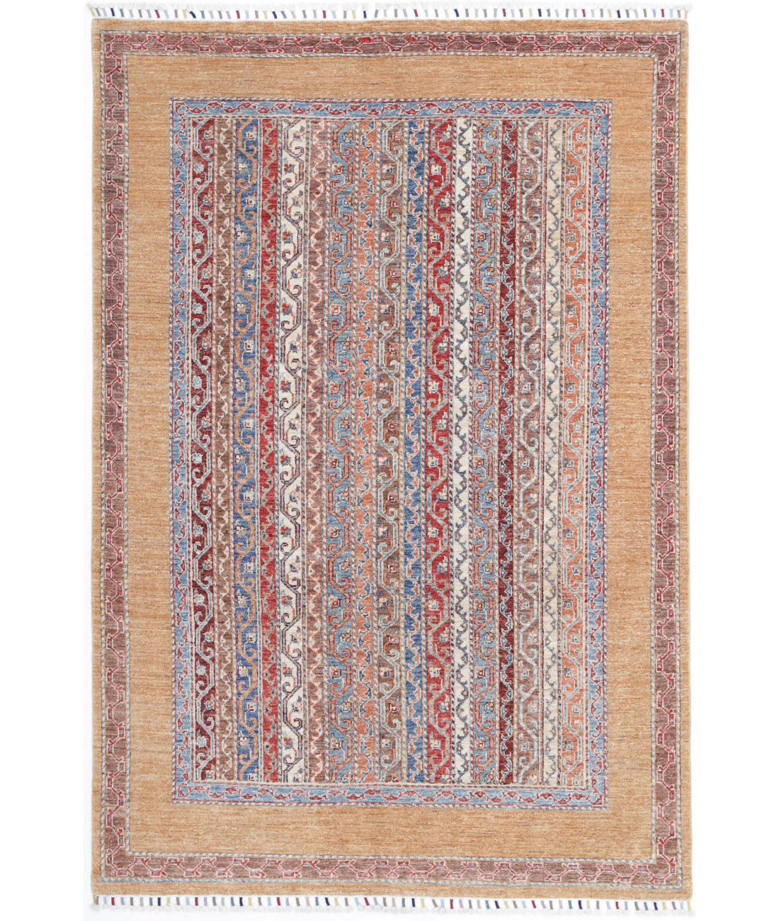 Shaal 4'9'' X 7'2'' Hand-Knotted Wool Rug 4'9'' x 7'2'' (143 X 215) / Gold / Multi