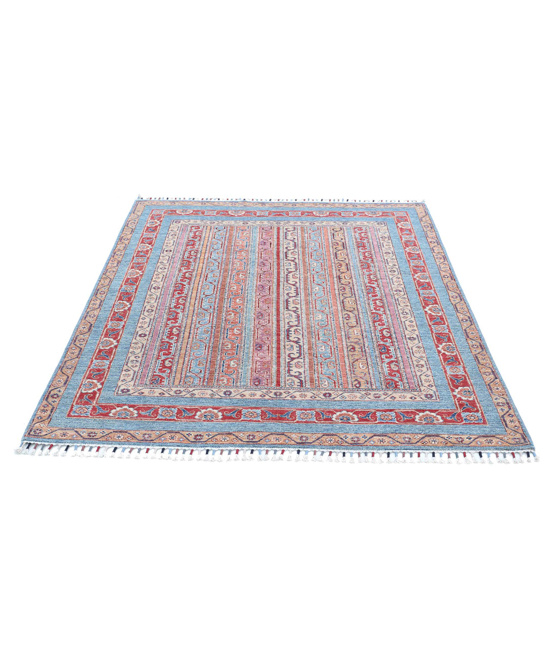 Shaal 5'0'' X 5'9'' Hand-Knotted Wool Rug 5'0'' x 5'9'' (150 X 173) / Multi / Blue