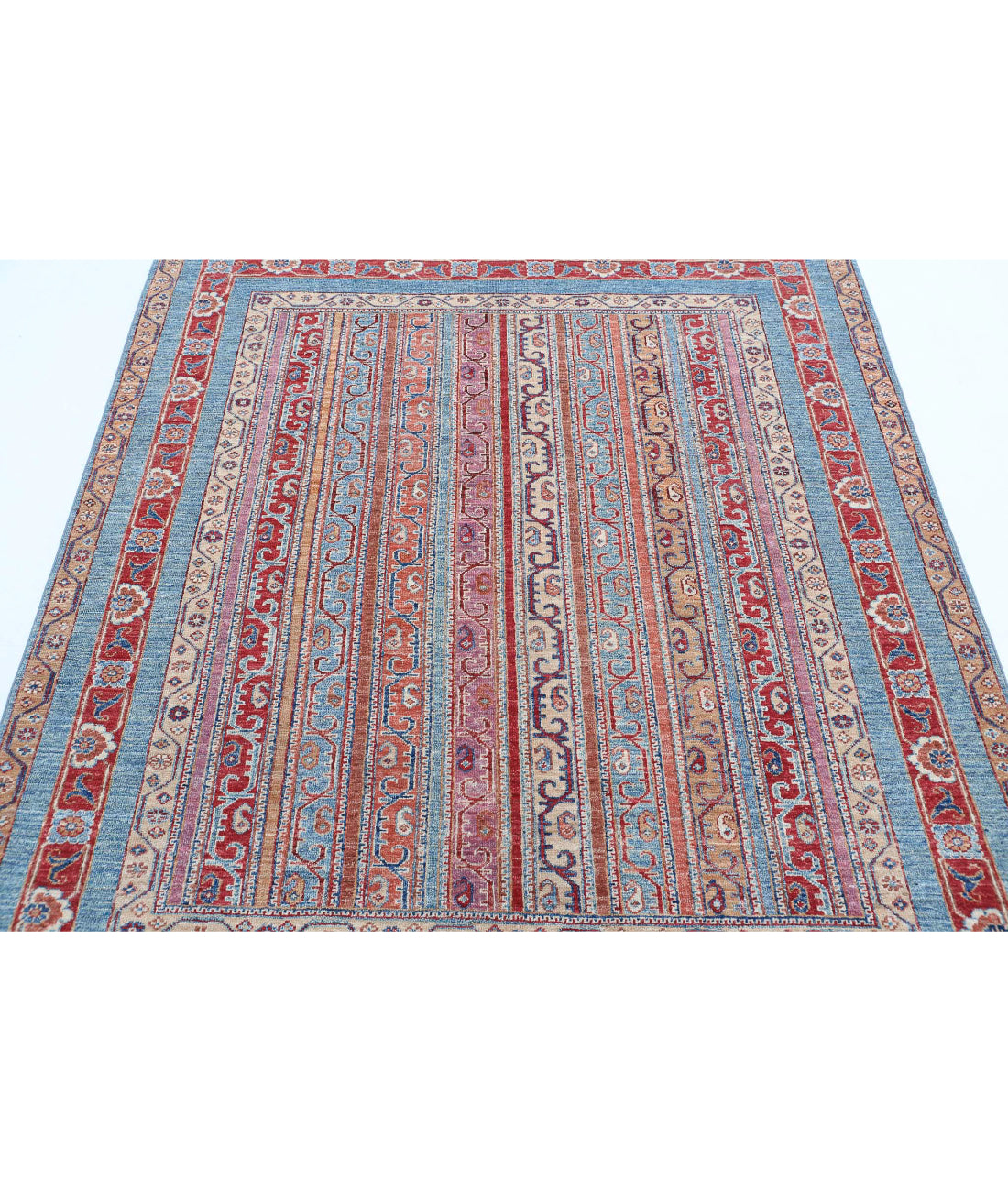 Shaal 5'0'' X 5'9'' Hand-Knotted Wool Rug 5'0'' x 5'9'' (150 X 173) / Multi / Blue