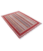 Shaal 5'0'' X 6'9'' Hand-Knotted Wool Rug 5'0'' x 6'9'' (150 X 203) / Red / Blue