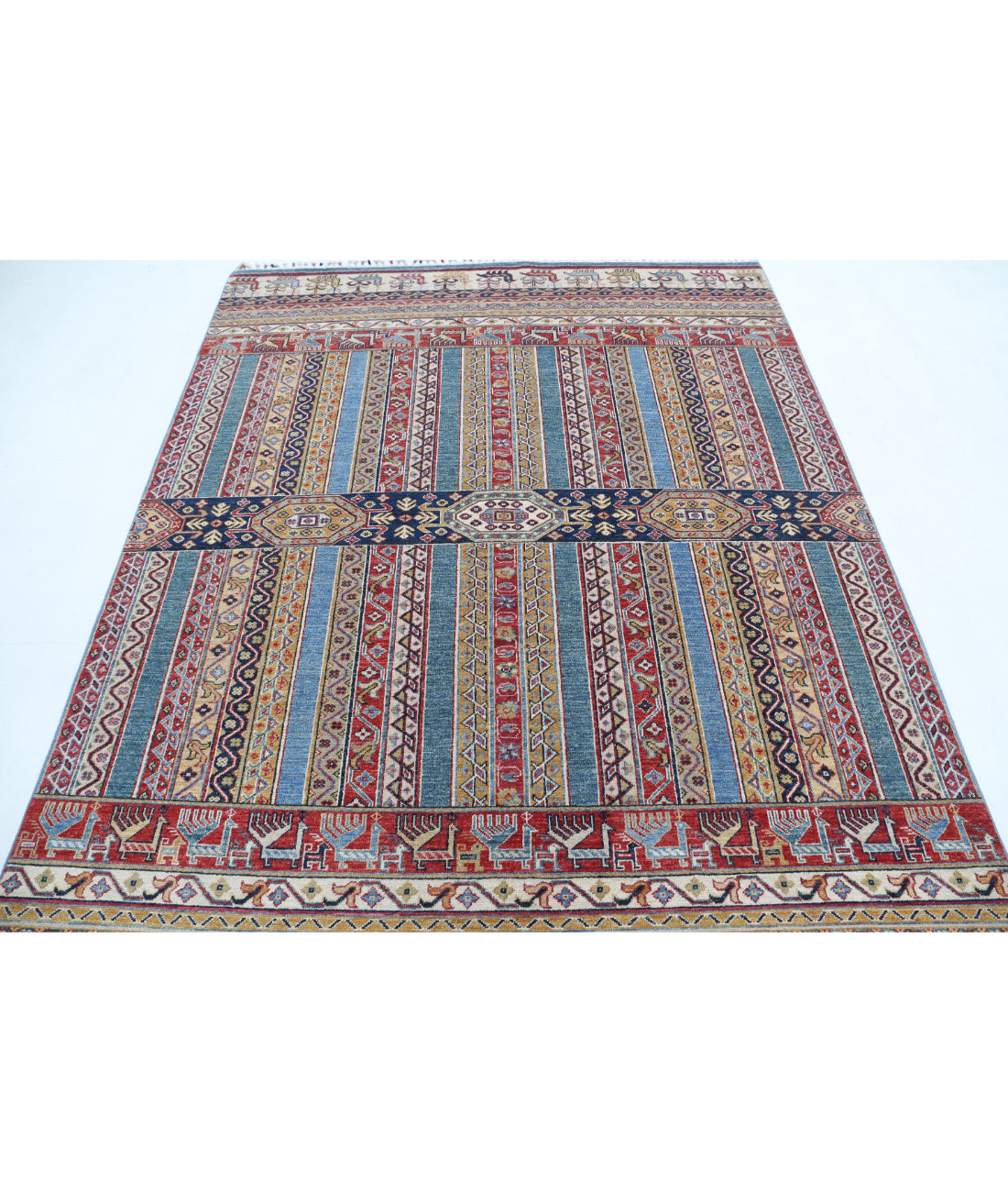 Shaal 5'10'' X 7'8'' Hand-Knotted Wool Rug 5'10'' x 7'8'' (175 X 230) / Multi / Multi