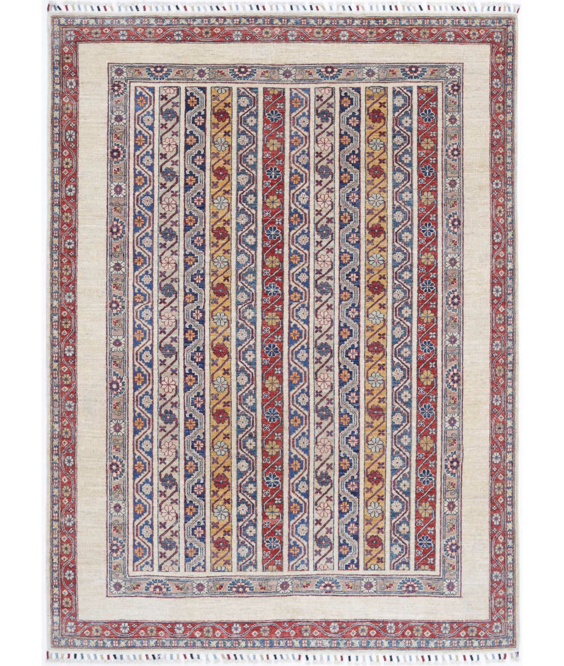 Shaal 5'6'' X 7'6'' Hand-Knotted Wool Rug 5'6'' x 7'6'' (165 X 225) / Multi / Multi