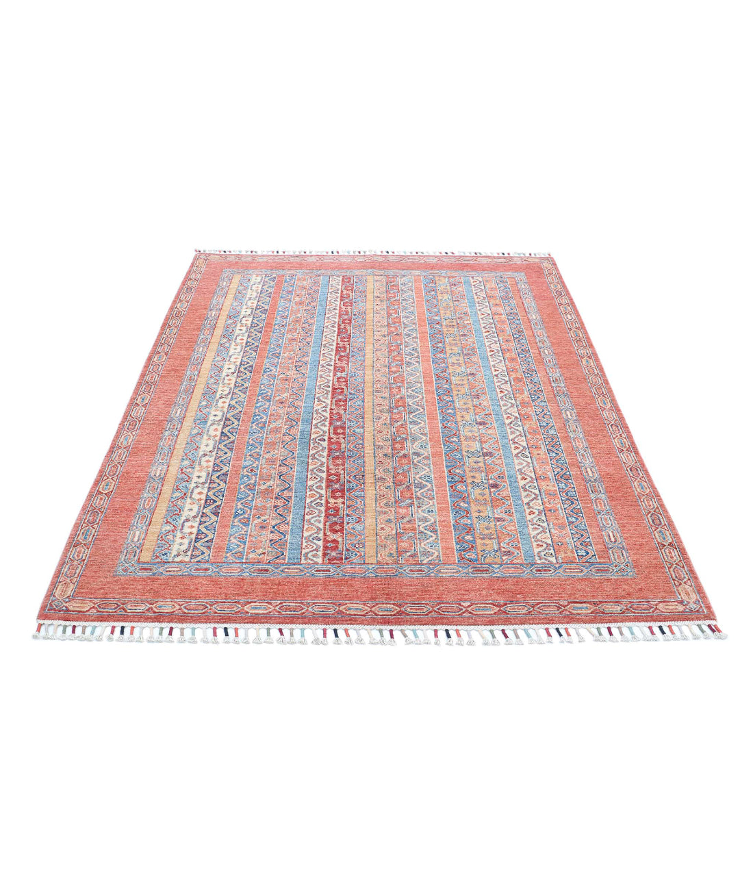 Shaal 5'0'' X 6'8'' Hand-Knotted Wool Rug 5'0'' x 6'8'' (150 X 200) / Multi / Multi