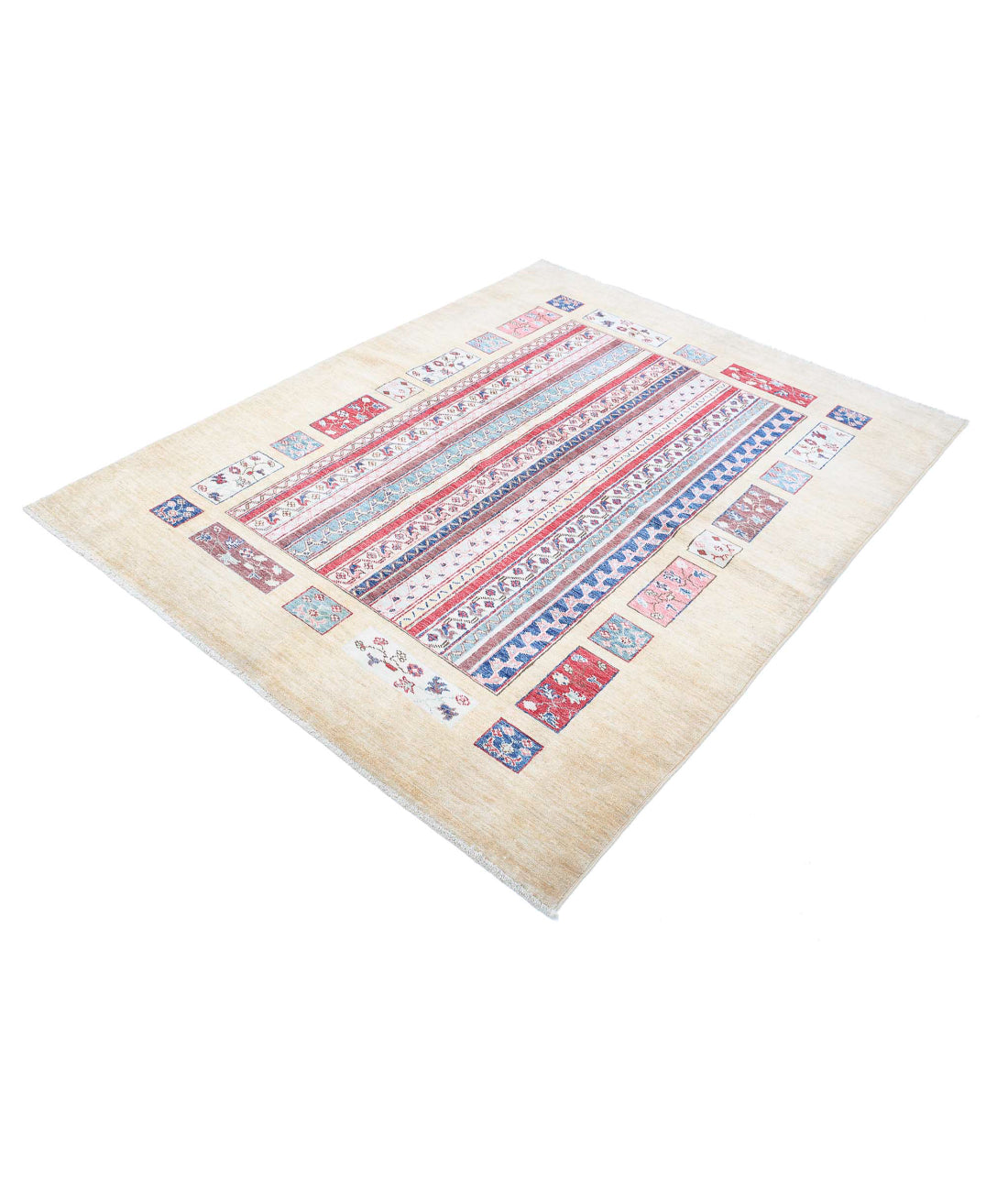 Shaal 4'11'' X 6'4'' Hand-Knotted Wool Rug 4'11'' x 6'4'' (148 X 190) / Multi / Beige