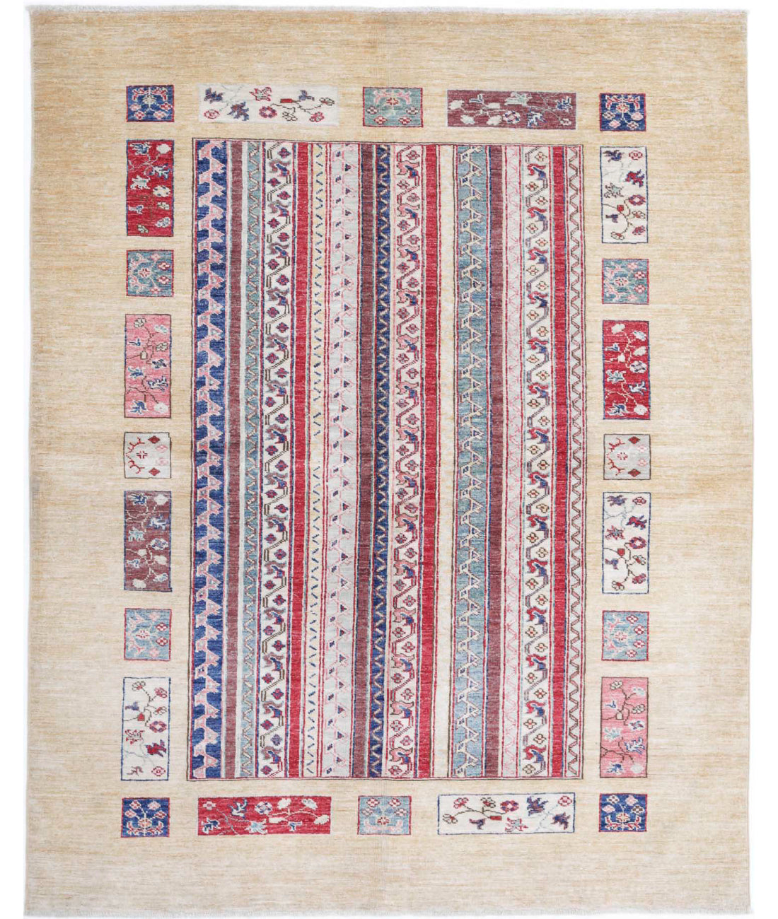 Shaal 4'11'' X 6'4'' Hand-Knotted Wool Rug 4'11'' x 6'4'' (148 X 190) / Multi / Beige