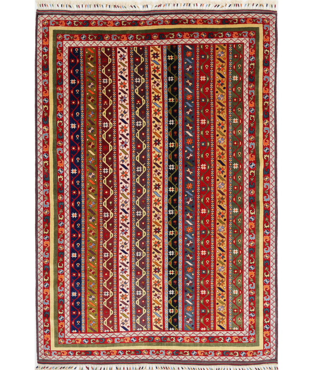 Shaal 6'5'' X 9'7'' Hand-Knotted Wool Rug 6'5'' x 9'7'' (193 X 288) / Multi / Multi