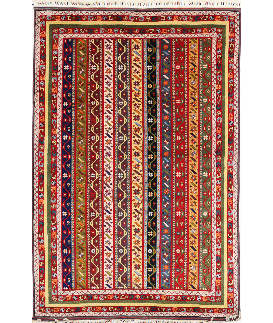 Shaal 6'7'' X 10'0'' Hand-Knotted Wool Rug 6'7'' x 10'0'' (198 X 300) / Multi / Multi