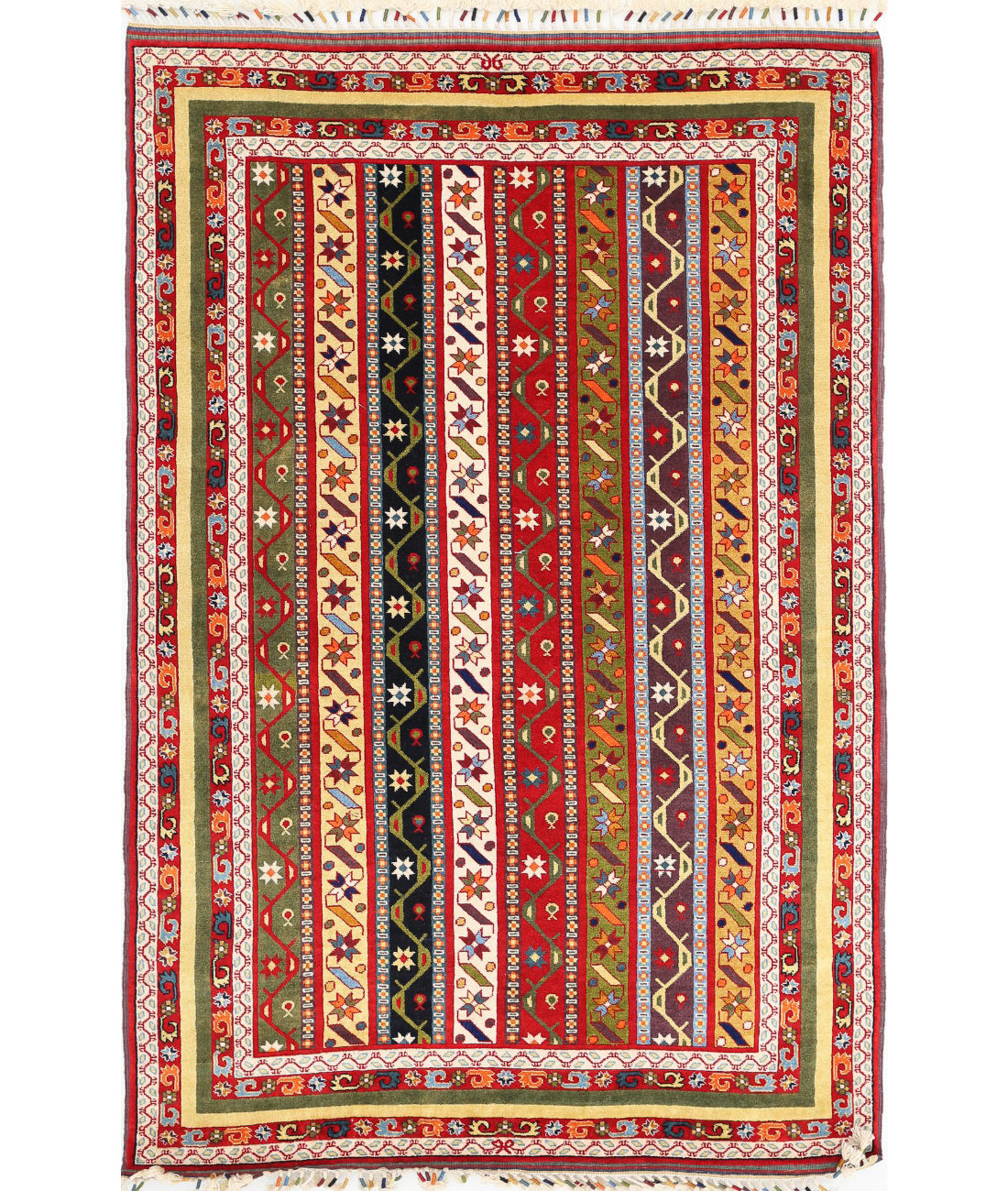 Shaal 5'0'' X 7'9'' Hand-Knotted Wool Rug 5'0'' x 7'9'' (150 X 233) / Multi / Multi