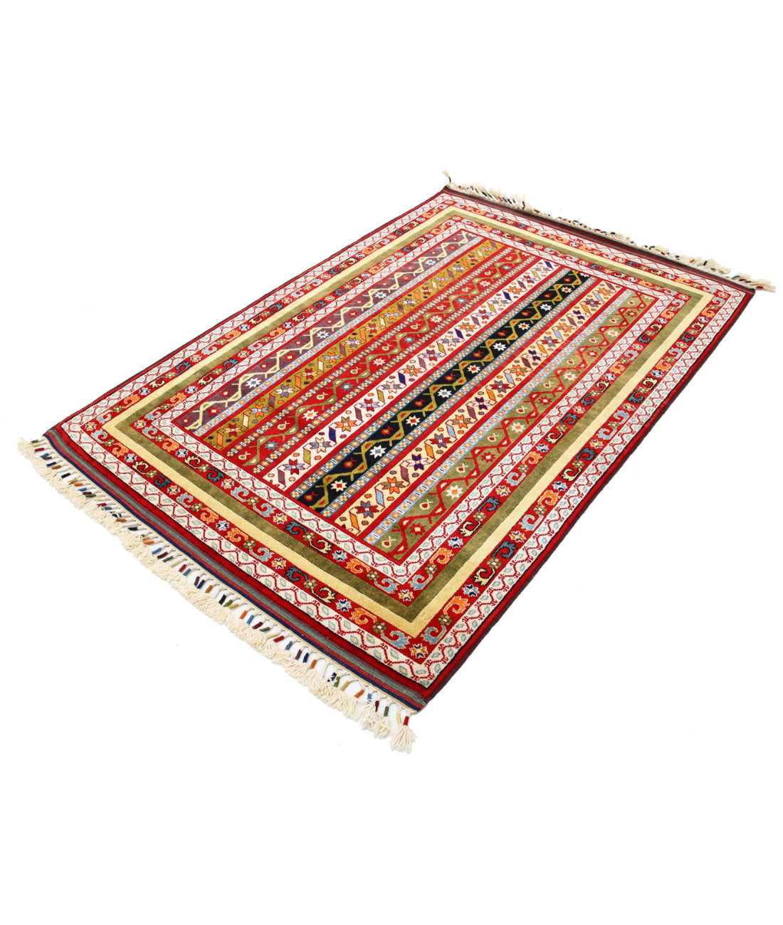 Shaal 4'3'' X 6'4'' Hand-Knotted Wool Rug 4'3'' x 6'4'' (128 X 190) / Multi / Multi