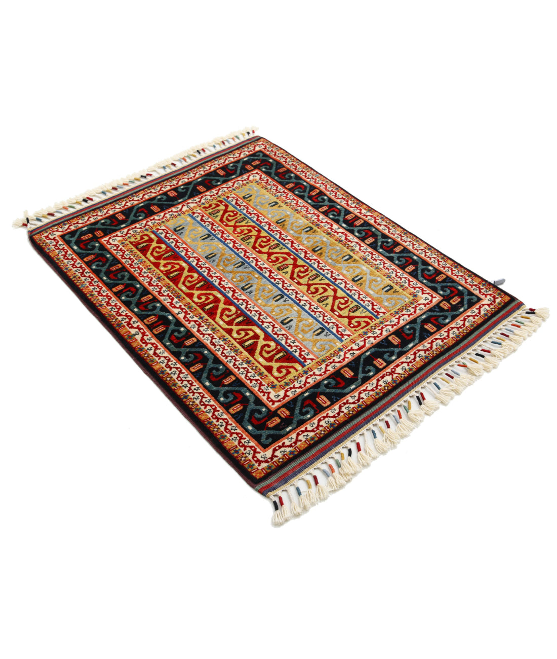 Shaal 3'2'' X 4'0'' Hand-Knotted Wool Rug 3'2'' x 4'0'' (95 X 120) / Multi / Multi