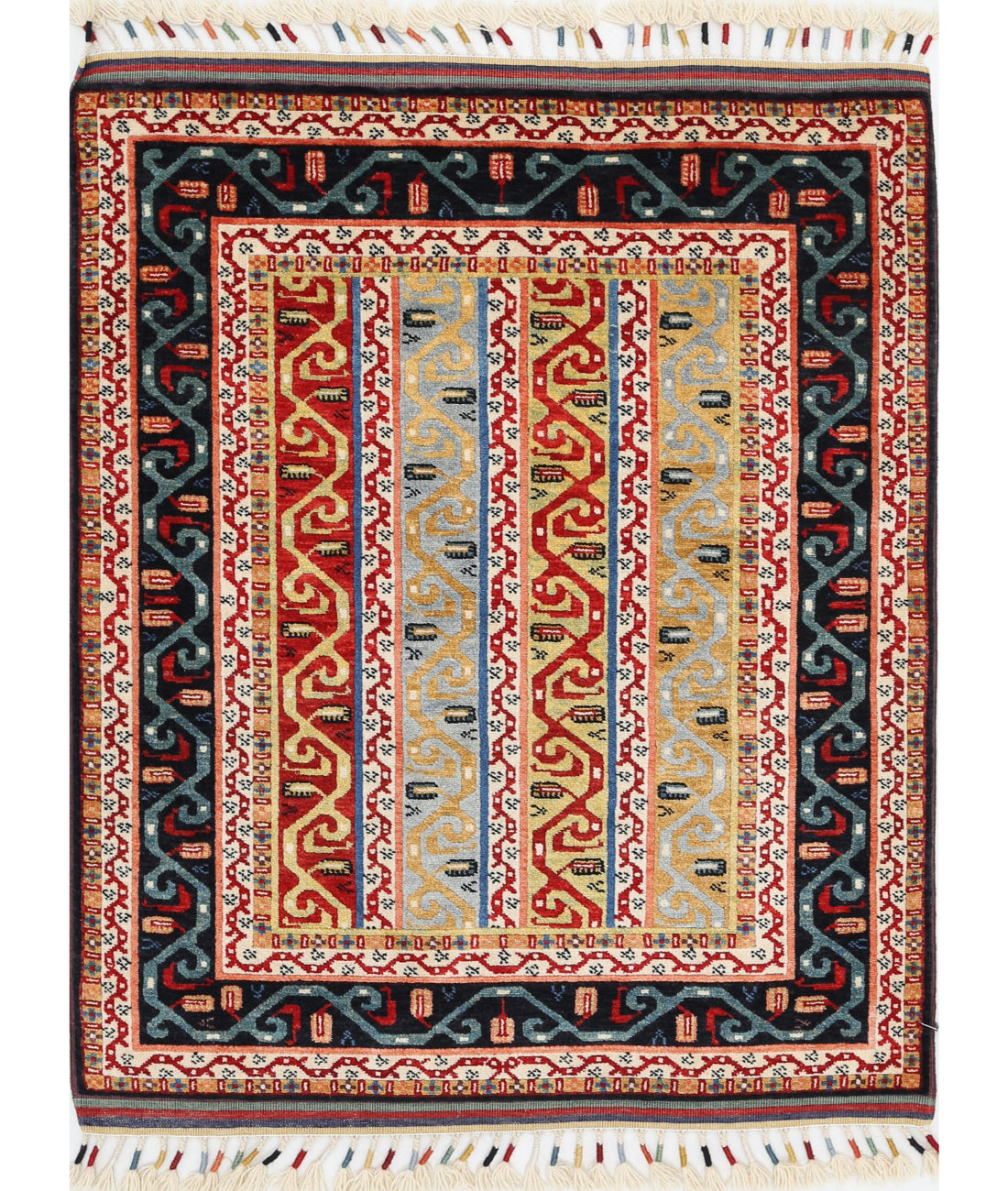 Shaal 3'2'' X 4'0'' Hand-Knotted Wool Rug 3'2'' x 4'0'' (95 X 120) / Multi / Multi