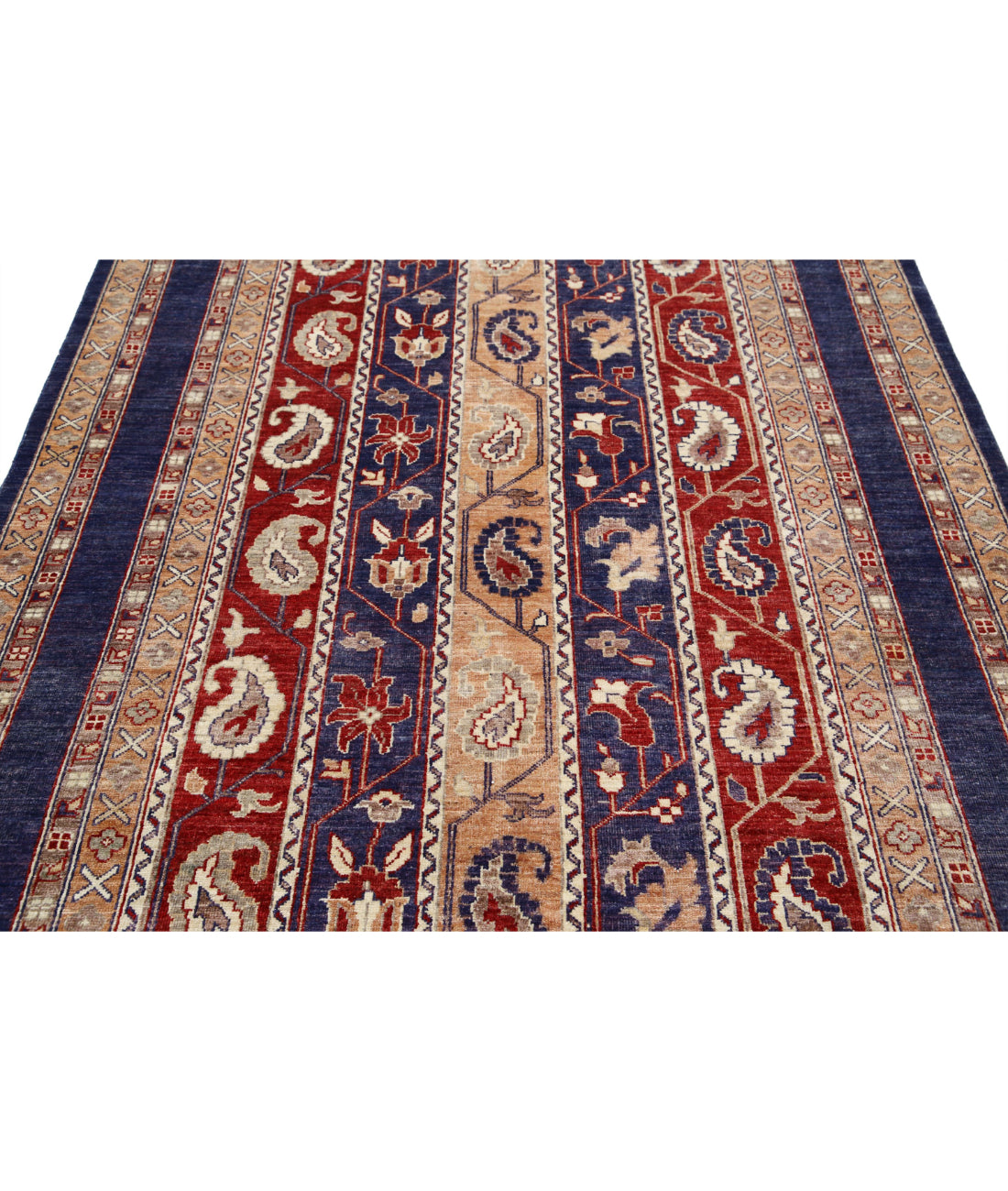 Shaal 5'8'' X 9'2'' Hand-Knotted Wool Rug 5'8'' x 9'2'' (170 X 275) / Purple / Multi