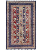 Shaal 5'8'' X 9'2'' Hand-Knotted Wool Rug 5'8'' x 9'2'' (170 X 275) / Purple / Multi