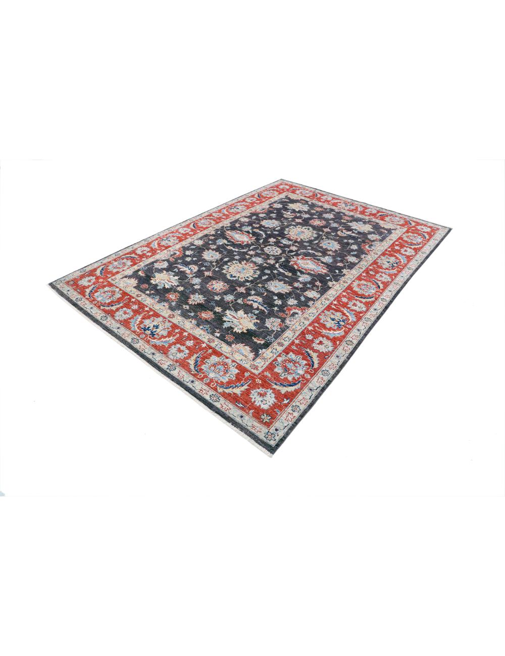 Sultanabad 6' 4" X 9' 2" Hand-Knotted Wool Rug 6' 4" X 9' 2" (193 X 279) / Brown / Red