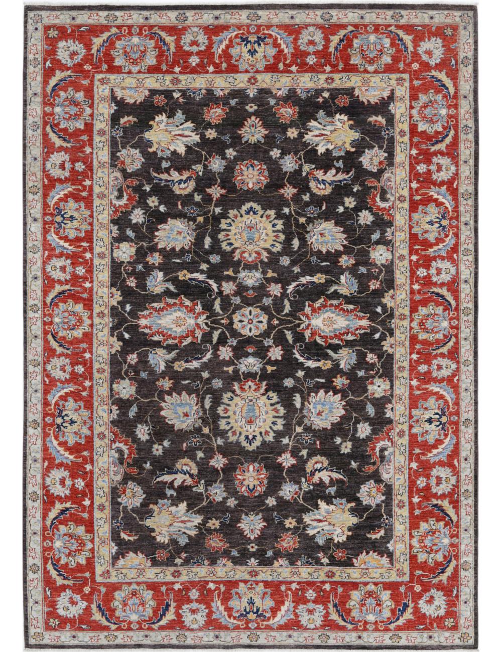 Sultanabad 6' 4" X 9' 2" Hand-Knotted Wool Rug 6' 4" X 9' 2" (193 X 279) / Brown / Red