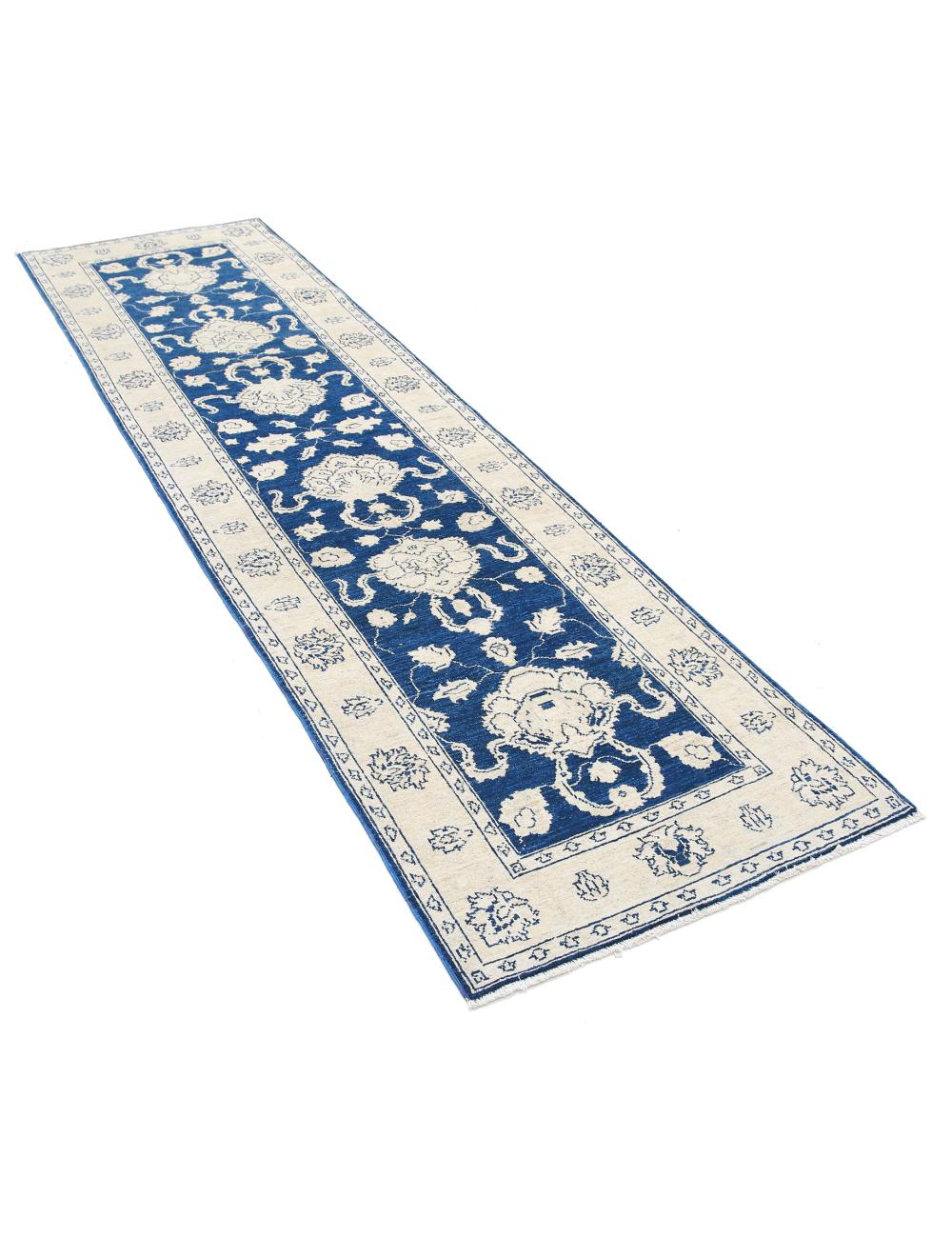 Sultanabad 2' 8" X 9' 9" Hand-Knotted Wool Rug 2' 8" X 9' 9" (81 X 297) / Blue / Ivory