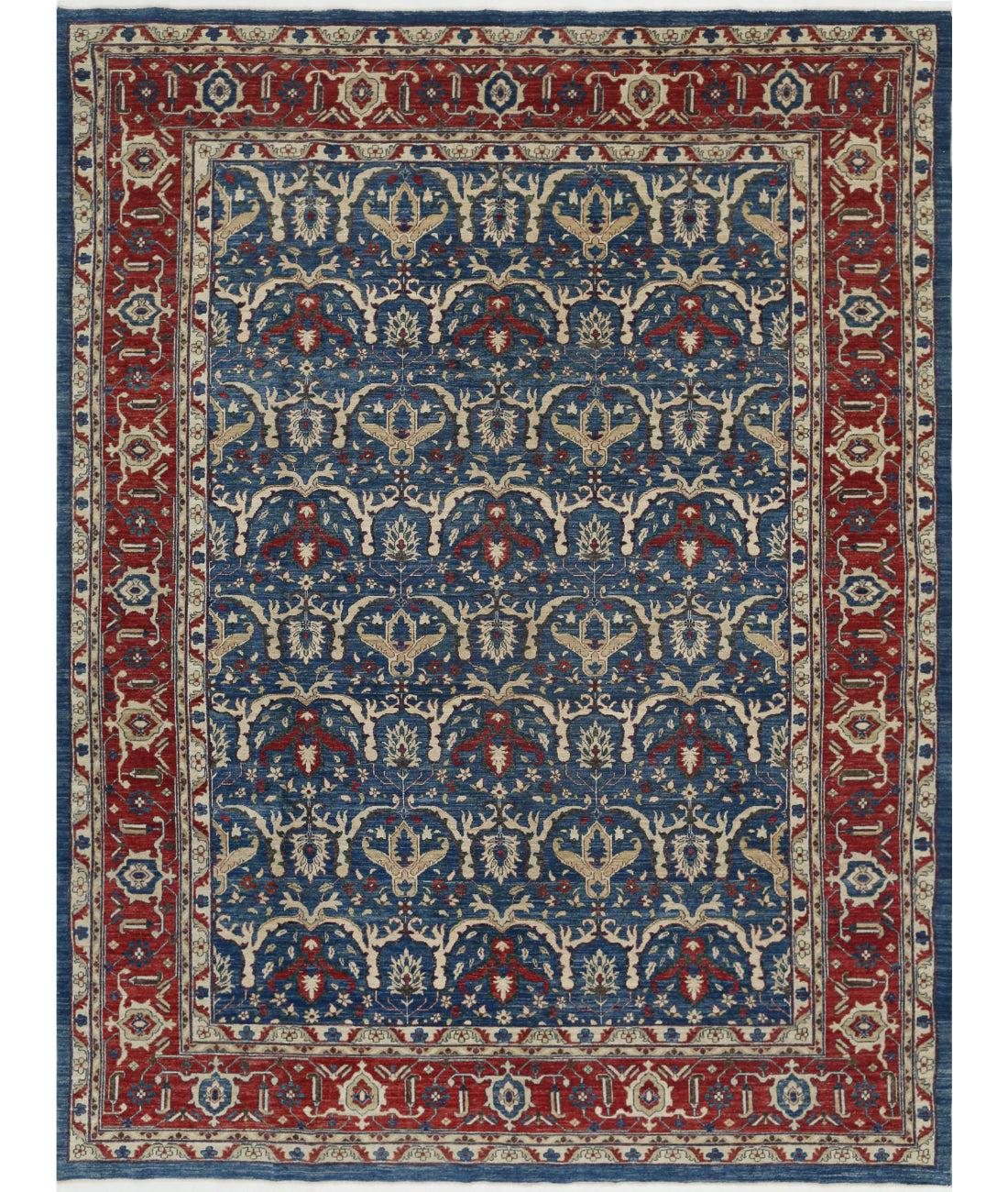 Sultanabad 8'11'' X 11'8'' Hand-Knotted Wool Rug 8'11'' x 11'8'' (268 X 350) / Red / Blue