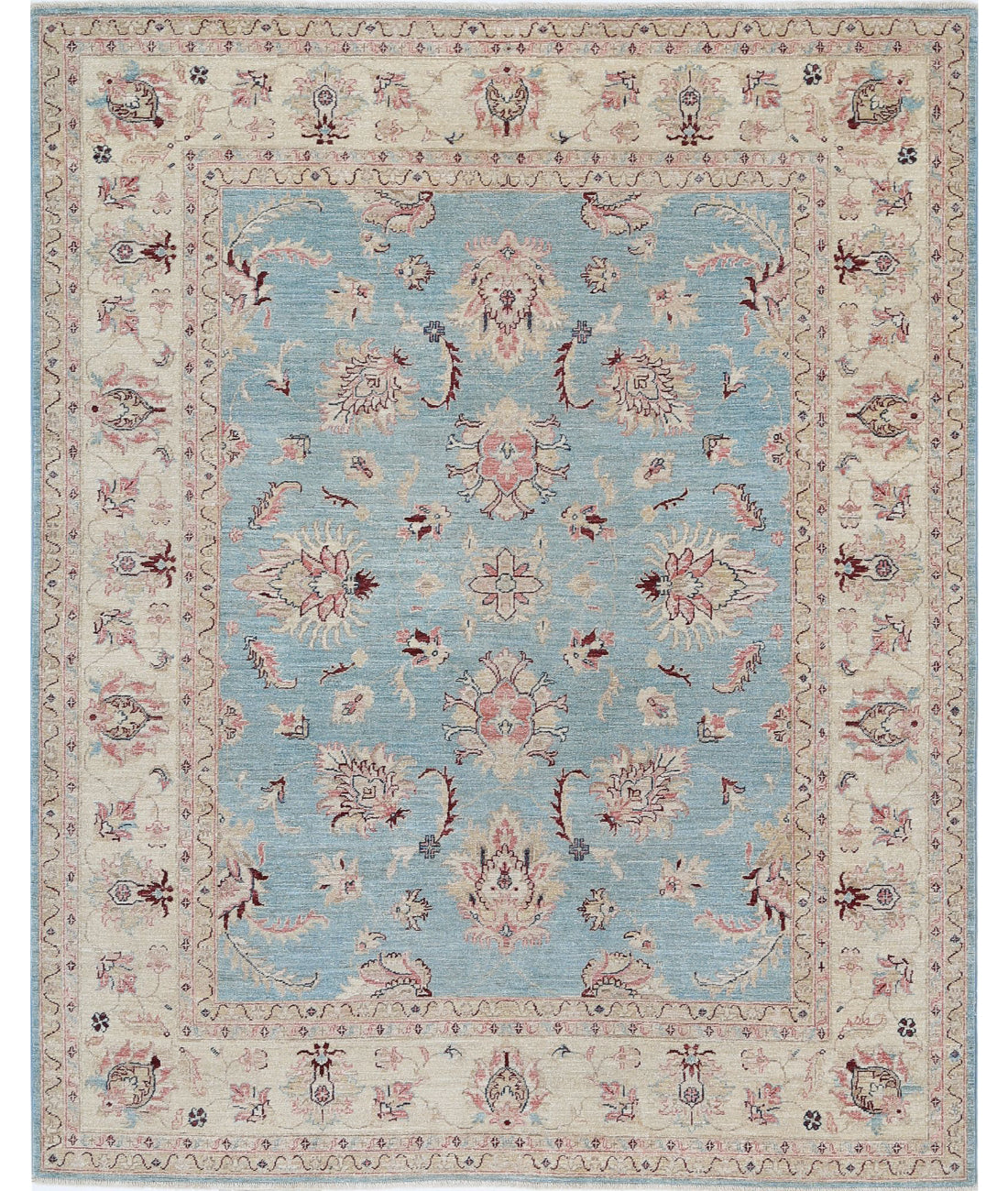 Sultanabad 6'5'' X 7'9'' Hand-Knotted Wool Rug 6'5'' x 7'9'' (193 X 233) / Ivory / Blue