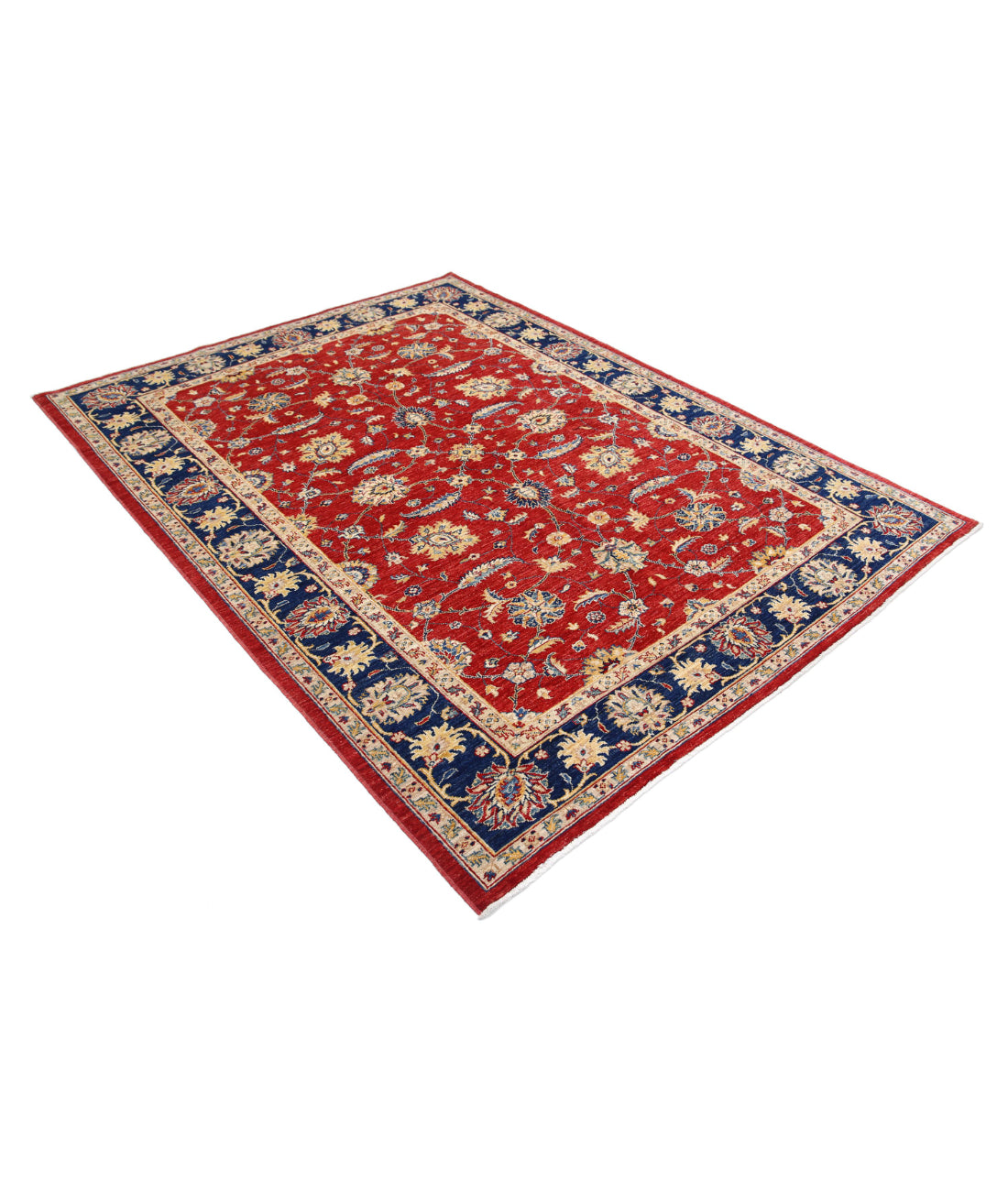 Sultanabad 5'8'' X 7'7'' Hand-Knotted Wool Rug 5'8'' x 7'7'' (170 X 228) / Blue / Red