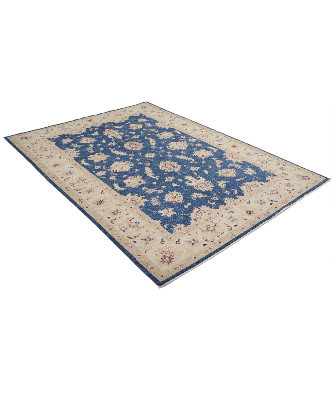 Sultanabad 5'6'' X 7'7'' Hand-Knotted Wool Rug 5'6'' x 7'7'' (165 X 228) / Ivory / Blue