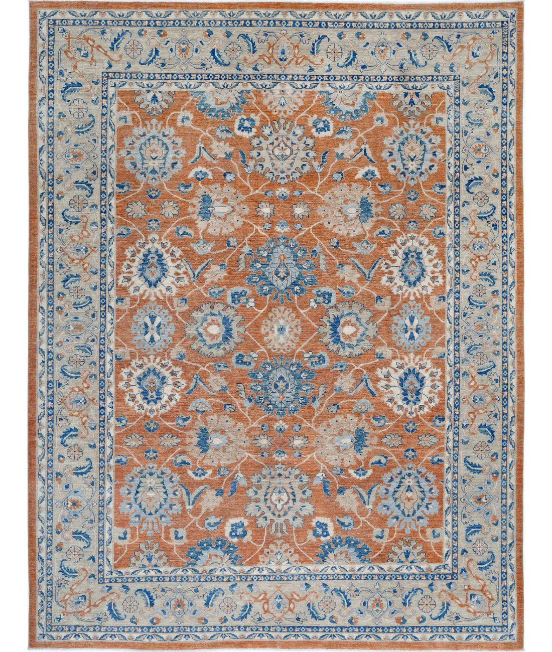 Sultanabad 8'11'' X 11'8'' Hand-Knotted Wool Rug 8'11'' x 11'8'' (268 X 350) / Orange / Beige