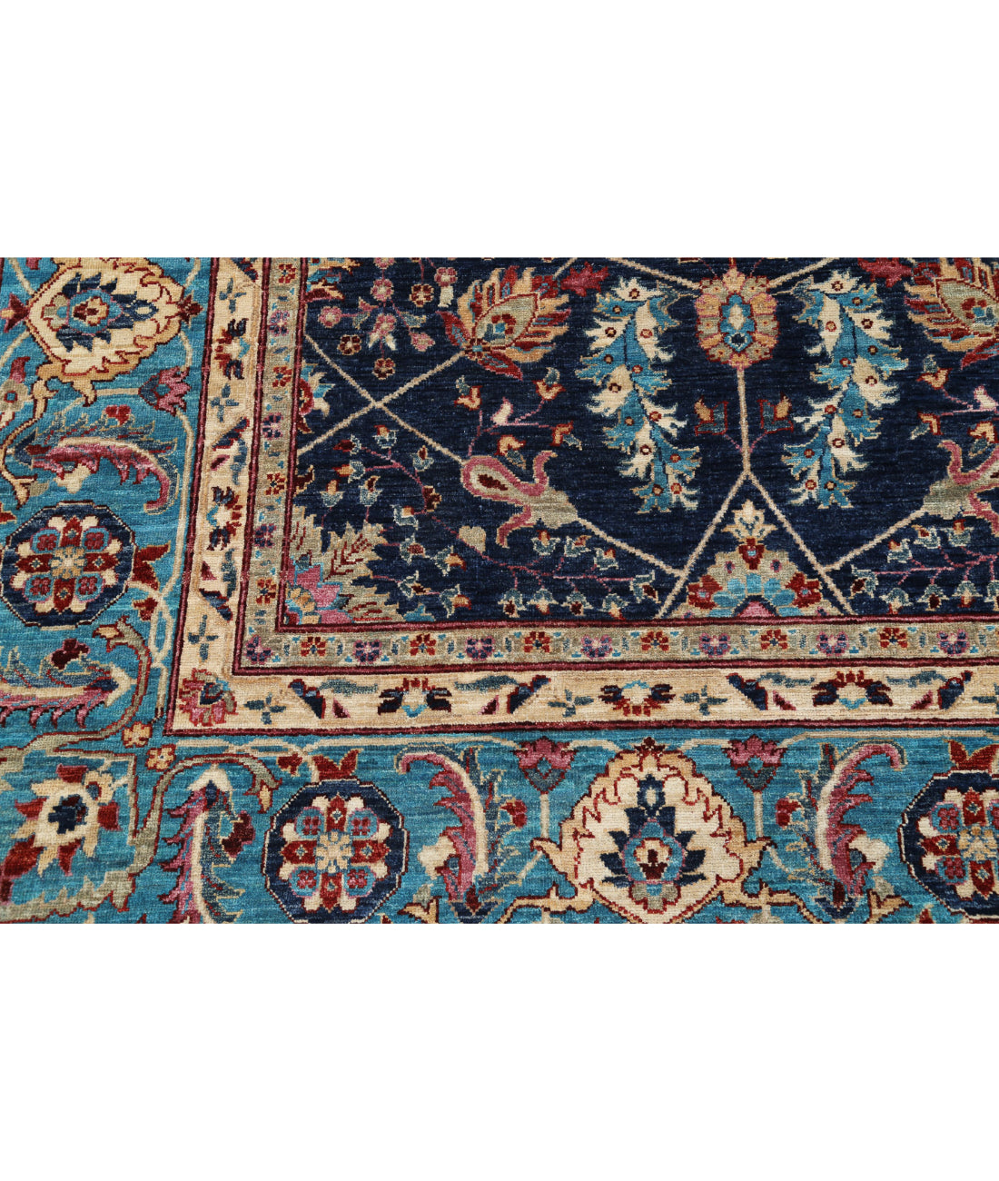 Sultanabad 9'9'' X 13'6'' Hand-Knotted Wool Rug 9'9'' x 13'6'' (293 X 405) / Blue / Teal