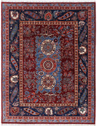 Suzani 8' 2" X 10' 5" Hand-Knotted Wool Rug 8' 2" X 10' 5" (249 X 318) / Red / Blue