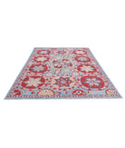 Suzani 6'8'' X 9'7'' Hand-Knotted Wool Rug 6'8'' x 9'7'' (200 X 288) / Teal / Red